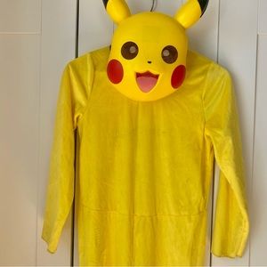 Pokemon Kids Large (10-12) Classic Pikachu Jumpsuit Mask Yellow Costume